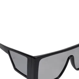 ALIGATORR Unisex Grey Lens & Black Square Sunglasses with UV Protected Lens image 3