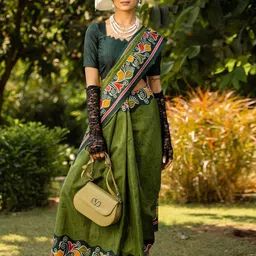 Anouk Rustic Block Print Saree image 4