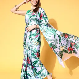 KIMISHA Floral Printed Satin Saree-picture-7