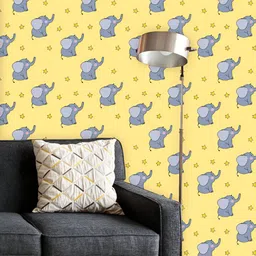 ArtzFolio Printed UV-Resistant Anti-Bacterial Baby Elephant Peel & Stick Wallpaper-image-5