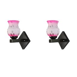 1ST TIME Pink & White Set of 2 Printed Cylinder Shaped Wall Lamp-picture-32