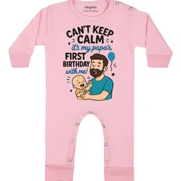 Arvesa Cant Keep Calm Its My Papa First Birthday Printed Bodysuit-5