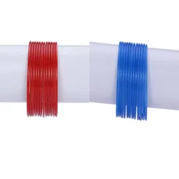 1ST TIME Red, Blue Set of 2 Alloy Bangle-11