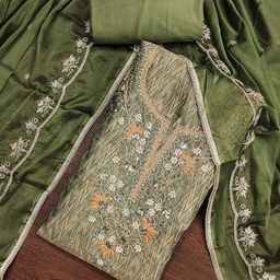 KALINI Embroidered Organza Unstitched Dress Material-image-29