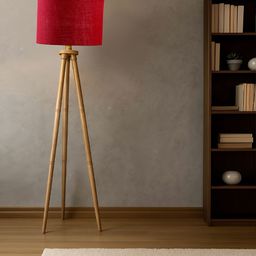 Devansh Brown & Maroon Wooden Floor Lamp-picture-33