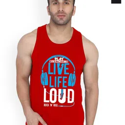 SLOWLORIS Pack Of 2 Printed Sleeveless Gym Vests SL26 COMBO (LOUD RED) (ADV BLACK)-74