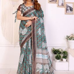 DIVASTRI Floral Printed Chanderi Saree-picture-10