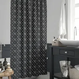 ArtzFolio Black & White Geometric Printed Shower Curtain-15