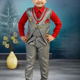 Go Berry Boys Grey Solid Clothing set-picture-27