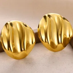 Palli Creation Stainless Steel Gold-Plated Contemporary Studs-picture-0