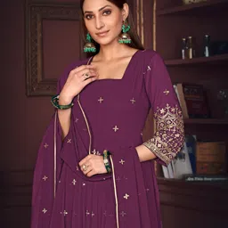 Warthy Ent Embroidered Semi-Stitched Dress Material-image-20