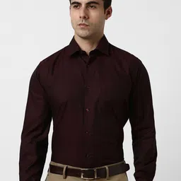 Van Heusen Men Textured Regular Fit Pure Cotton Formal Shirt-image-96
