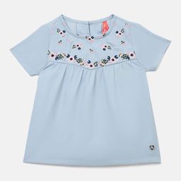 Blue Giraffe Embroidered Top-image-54