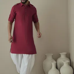 Inddus Men Regular Kurta with Dhoti Pants-46