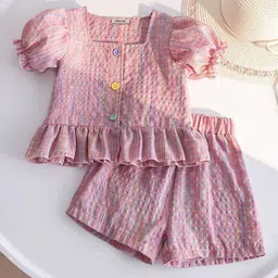 INCLUD Girls Checked Top with Shorts-picture-40