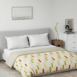 Ddecor Yellow Cotton Stripes 80 GSM Summer Reversible Double Dohar-image-56