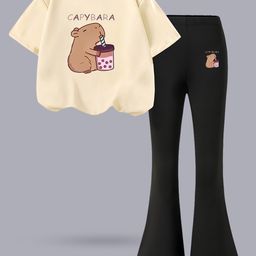 INCLUD Girls Printed T-shirt with Trousers-image-7