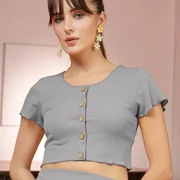 OOMPH! FACTOR Women Ribbed Crop Top-image-32