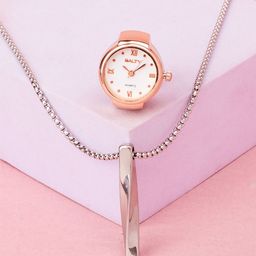 SALTY Collier & Girl Boss Pendant Chain & Watch Ring Jewellery Set-image-82