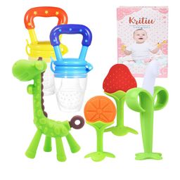 Kritiu Kids 6-Pcs Silicon Green & Yellow Bpa Free Teether-21