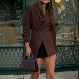 LULU & SKY Tailored-Fit Double-Breasted Causal Blazer-33