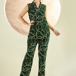First Resort by Ramola Bachchan Printed Top With Trousers Co-Ords-image-24