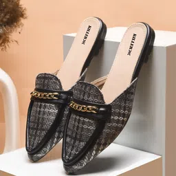 Killer Women Pointed Toe Woven Design Mules-5