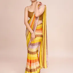 DIVASTRI Embellished Sequinned Pure Georgette Saree-image-19