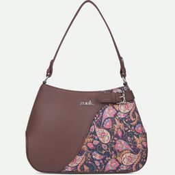 ZOUK Ethnic Motifs Printed Leather Structured Handheld Bag-7