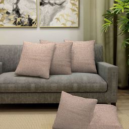 Myntra Elegant Homes Brown & White Set of 5 Square Cushion Covers-image-71