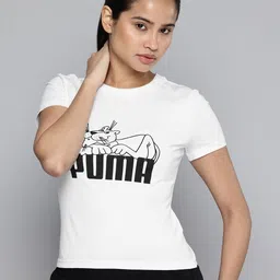 Puma House of Graphics Brand Logo Printed Slim Fit Crop T-shirt-picture-19