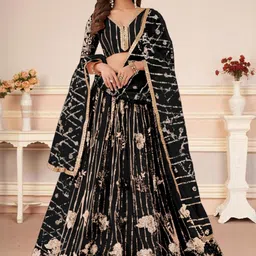 F Plus Fashion Black Net Lehenga Choli-picture-47
