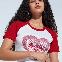 Outzidr Women Graphic Printed Round Neck Cotton Slim Fit T-shirt-picture-1