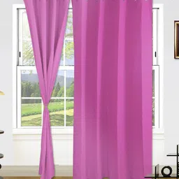 Dekor World Pink Set of 2 Door Curtain-18
