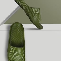 Paragon Men Olive Croslite Open Toe Sliders Flip Flops-picture-50