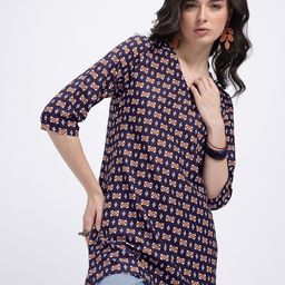 Anouk Rustic Geometric Printed V-Neck Kurti-picture-16
