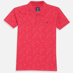 Allen Solly Junior Boys Geometric Printed Polo Collar Cotton T-shirt-picture-36