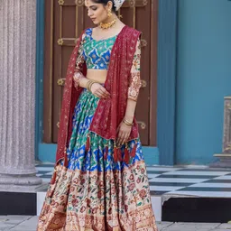 Aika Printed Zardozi Ready To Wear Lehenga & Unstitched Blouse With Dupatta image 2