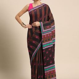 BUTA BUTI Floral Pure Cotton Saree-image-73