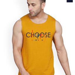 SLOWLORIS Pack Of 2 Printed Combed Cotton Gym Vests VSL26 CMB(CHS MUSTARD)(OVRTNK NAVY)-image-85