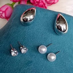 DENICRAAS Set of 3 Women Studs Earrings-image-19