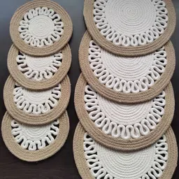 BulkySanta Multi 8 Pcs Round Table Placemats-picture-43