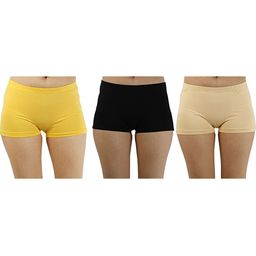 Diving Deep Women Pack of 3 Cotton Plus Size Boy Shorts Briefs-image-116