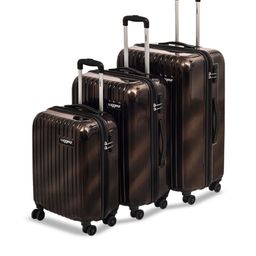 Luggero Set Of 3 Textured Trolley Suitcase-image-1