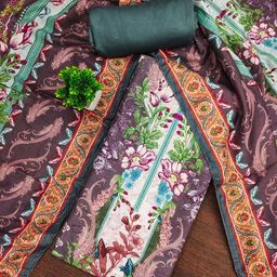LeeliPeeri Designer Floral Printed Sequinned Silk Unstitched Dress Material-picture-3