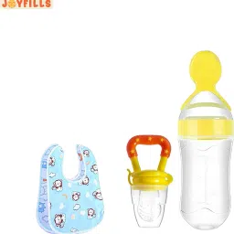 90ML Newborn Baby Feeding Bottle Silicone Squeeze Feeding Spoon and Fruit feeder- Liquid Silicone Rubber, Spoon :- Plastic Polypropylene-3