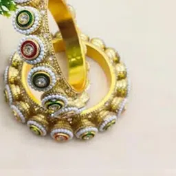 Parabi Gold Plated Rajwadi Kada Bangle image 2