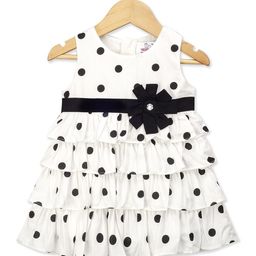 YOUNG BIRDS Girls Polka Dots Printed Layered Dress-image-99