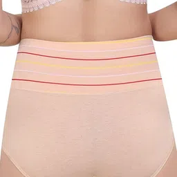 Taslar Pack Of 3 Striped Breathable Cotton Hipster Briefs 036TLARBREF_CRM_LPNK image 5