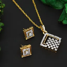 SHILLYN Gold-Plated CZ Studded Jewellery Set-image-33